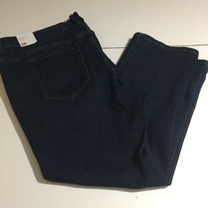 Lane Bryant Womens High-Rise Straight Jeans Size 28P Dark Wash NWT